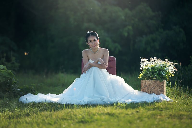Bohemian bride with flower crown
